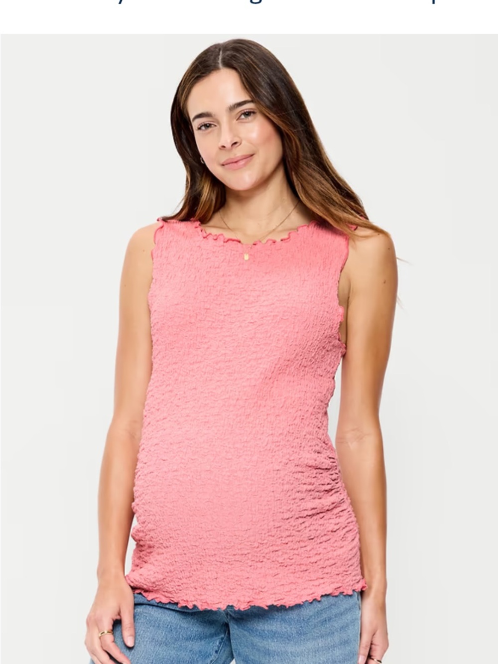 Old Navy Pink Textured Sleeveless Maternity Tank Top Size S